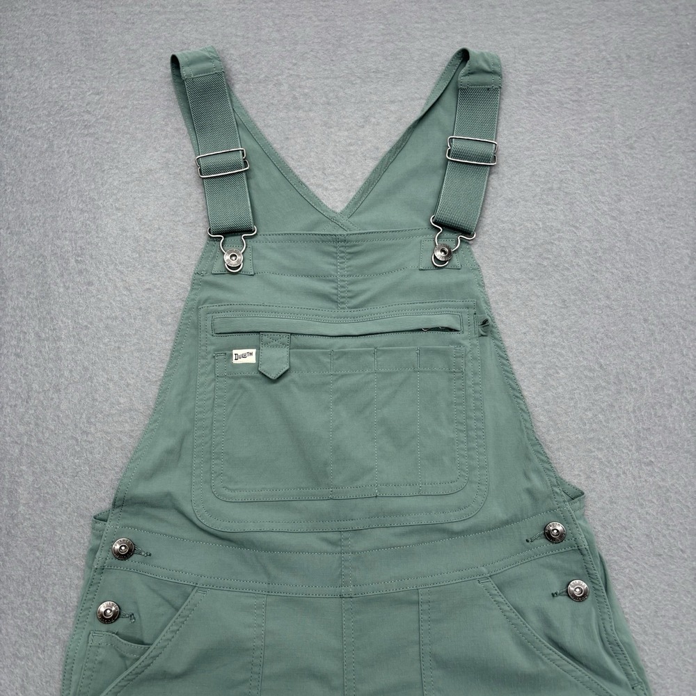 Duluth Trading Bib Overalls Womens S Green Heirloom Gardening Cargo Pockets - Picture 3 of 9